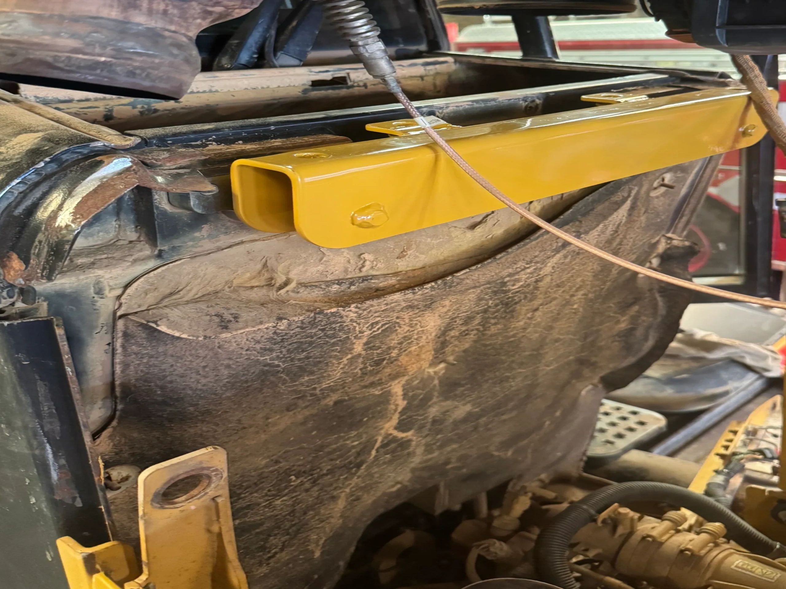 New rear hood mount