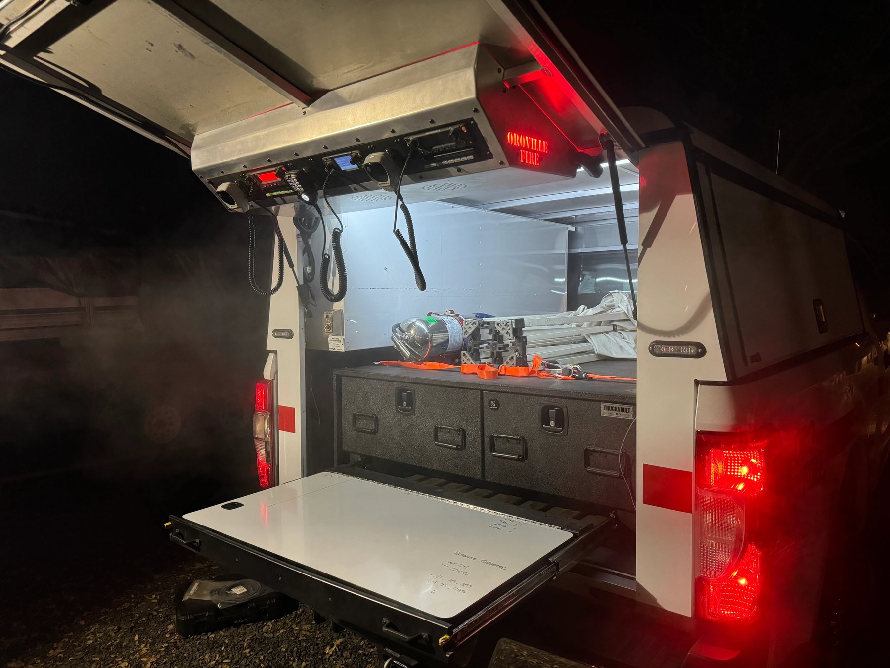 Custom command solution in a truck camper shell