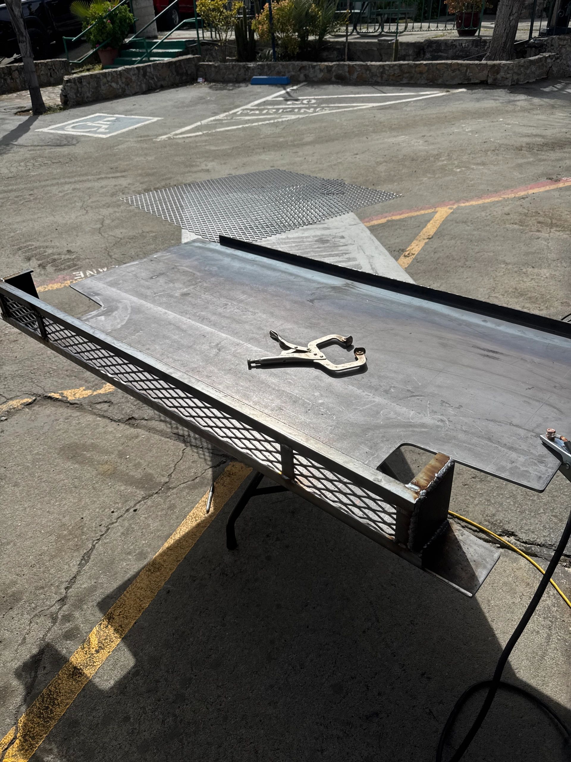 Beginning construction of front plate for the sweeps